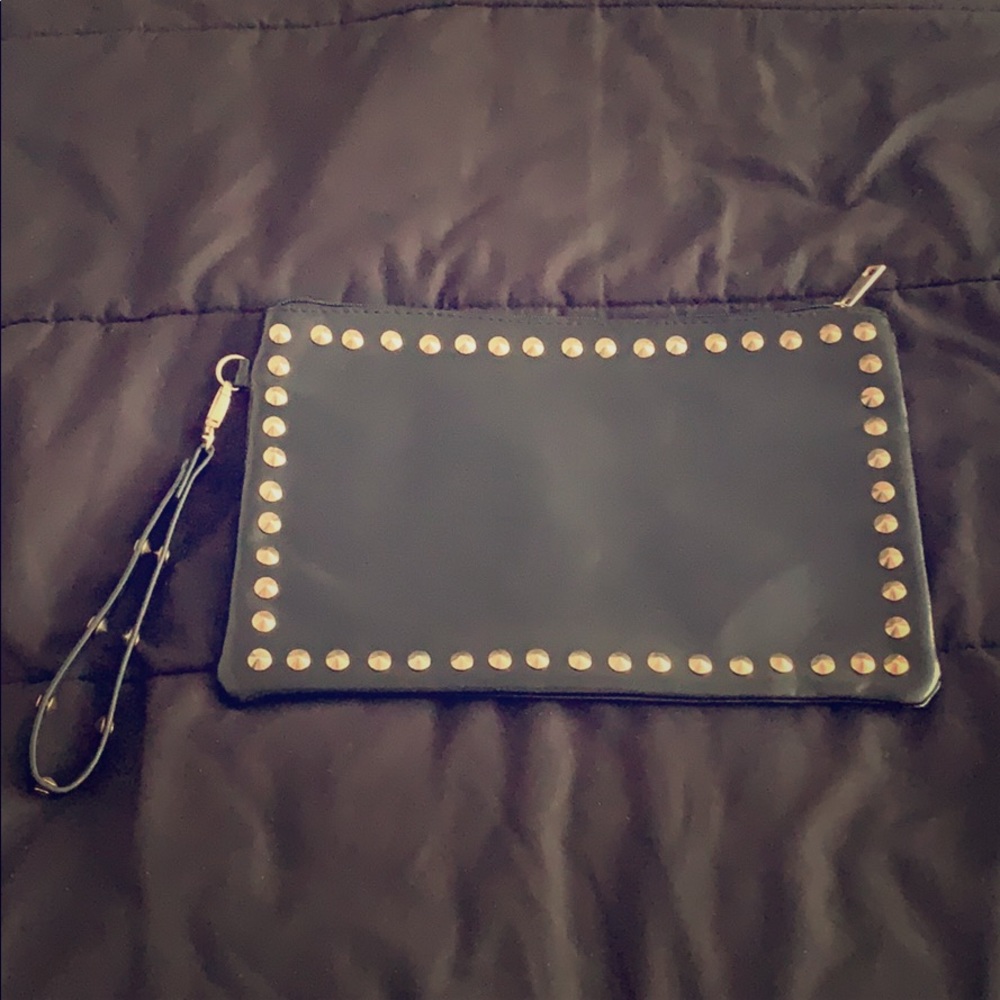 Black studded clutch